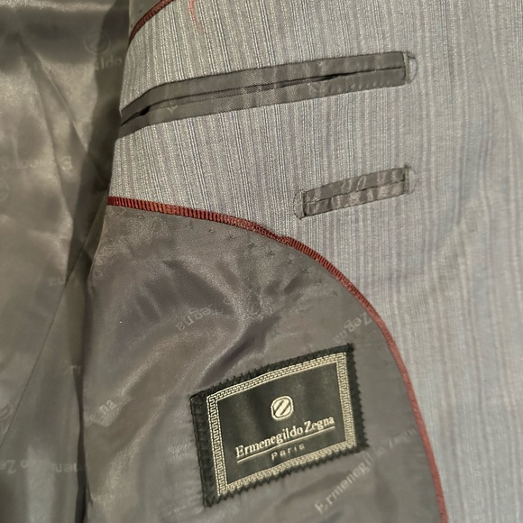 Ermenegildo Zegna Mens Gray Wool
Silk 2 Piece Suit Size 54x38 - Picture 7 of 13